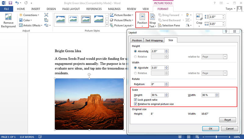 how avoid reducing image size in word for mac convert pdf